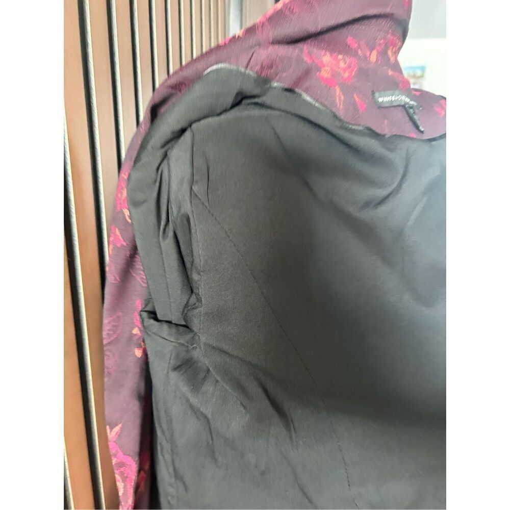 White House black market stylish colorful blazer w roses color red size 12 flora - Picture 8 of 8